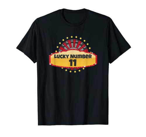 Glückszahl 11 Roulette Rad Glücksspiel Casino Spin Win Männer T-Shirt  