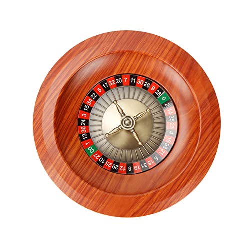 Clomuzi Hölzernes Roulette-Rad | 12-Zoll-Deluxe-Roulette-Räder aus Holz - Hochglänzende Roulette-Rad-Plattenspieler-Tischspiele für Roulette-Tische  